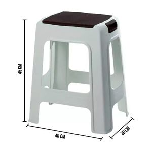 Banqueta Miramar Preta - Plastex