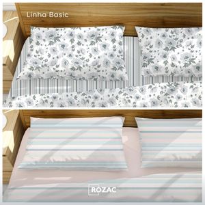 Jogo De Cama Sortido Carbon 150 fios Solteiro 180X220cm 100% Algodão Basic Rozac