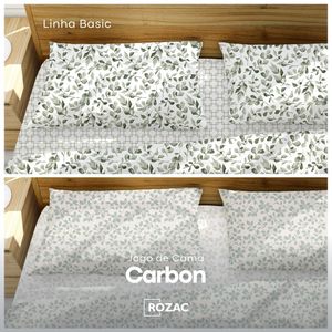Jogo De De Cama Sortido Carbon 150 fios King 260X280cm 100% Algodão Basic Rozac