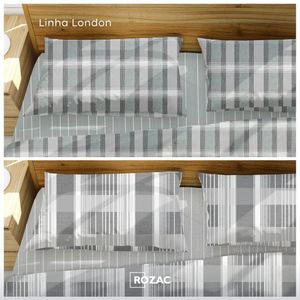 Jogo De Cama Sortido Carbon 150 fios Solteiro 180X220cm 100% Algodão London Rozac