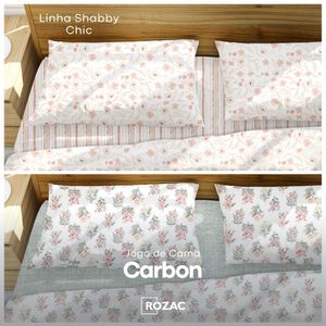Jogo De Cama Sortido Carbon 150 fios Solteiro 180X220cm 100% Algodão Shabby Rozac