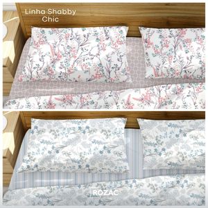 Jogo De Cama Sortido Carbon 150 fios Solteiro 180X220cm 100% Algodão Shabby Rozac