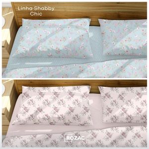 Jogo De Cama Sortido Carbon 150 fios Casal 220X240cm 100% Algodão Shabby Rozac