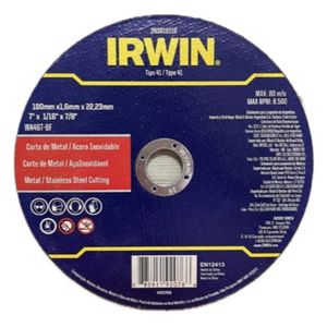 Disco De Corte Metal/Inox 180 X 1.6X 22.2Mm Irwin