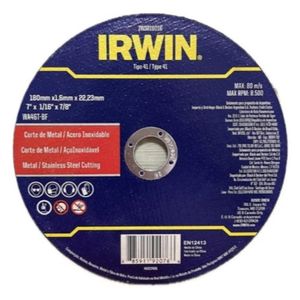 Disco De Corte Metal/Inox 180 X 1.6X 22.2Mm Irwin