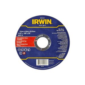 Disco De Corte Metal/Inox 115 X 1.0X 22.2Mm Irwin