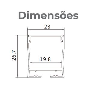 Perfil de Sobrepor para Fita LED PE007 2M 23X26,7MM - 6140 - Nitrolux