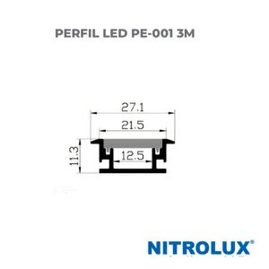 Perfil para Fita LED PEP001 3M - 6011 - Nitrolux