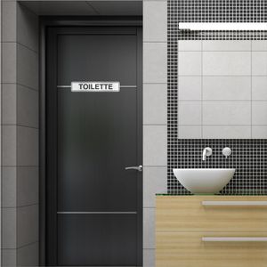 Placa De Sinalizacao - Toilette - Preto Aluminio 5x25 cm Sinalize