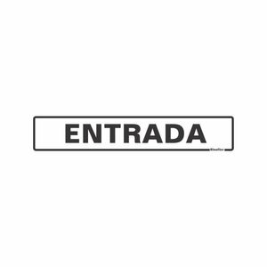 Placa De Sinalizacao - Entrada - Preto Poliestireno 5x25 cm Sinalize