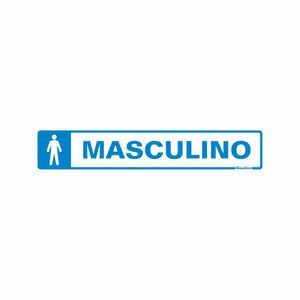 Placa De Sinalizacao - Toilette Masculino - Azul Poliestireno 5x25 cm Sinalize