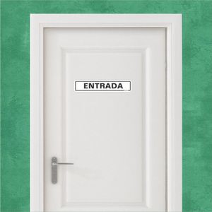 Placa De Sinalizacao - Entrada - Preto Poliestireno 5x25 cm Sinalize