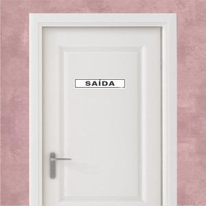 Placa De Sinalizacao - Saida - Preto Poliestireno 5x25 cm Sinalize