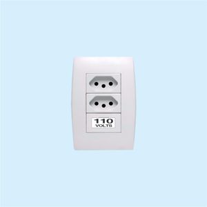 Placa De Sinalizacao - Etiqueta De Voltagem 110 Volts - Preto Poliestireno 4x1.5 cm Contendo 16 pecas Sinalize