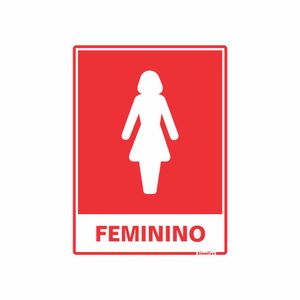 Placa De Sinalizacao - Sanitario Feminino - Vermelho Poliestireno 15x20 cm Sinalize