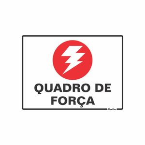 Placa De Sinalizacao - Quadro De Forca - Preto e Vermelho Poliestireno 15x20 cm Sinalize