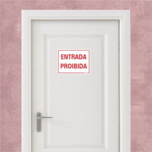 Placa De Sinalizacao - Entrada Proibida - Vermelho Poliestireno 15x20 cm Sinalize