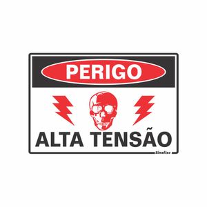 Placa De Sinalizacao - Perigo Alta Tensa - Preto e Vermelho Poliestireno 20x30 cm Sinalize