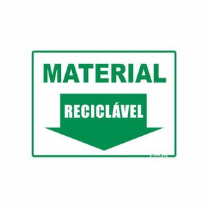 Placa De Sinalizacao - Material Reciclavel - Verde Poliestireno 15x20 cm Sinalize