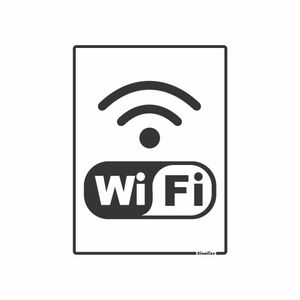 Placa De Sinalizacao - Internet Wi Fi - Preto Poliestireno 15x20 cm Sinalize