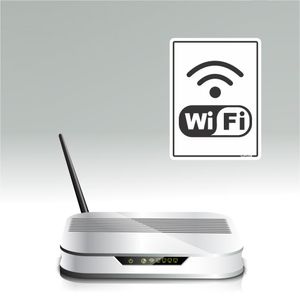Placa De Sinalizacao - Internet Wi Fi - Preto Poliestireno 15x20 cm Sinalize