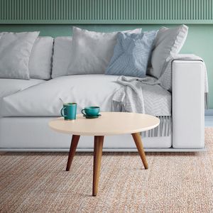Mesa De Centro Sorelle Offwhite 31,5X60cm Hb Móveis