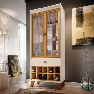Cristaleira Ópera  Offwhite|Cinanomo 185X76cm Hb Móveis
