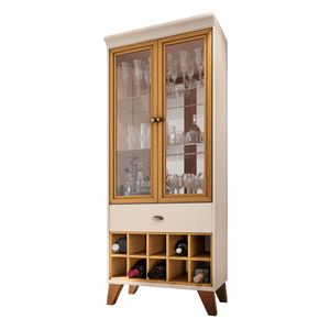 Cristaleira Ópera  Offwhite|Cinanomo 185X76cm Hb Móveis