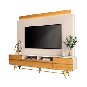 Rack Com Painel Offwhite|Cinanomo 191X220cm Nobre Hb Móveis