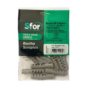 Bucha Nylon 6 Mm - 10 Pc 133 Sfor