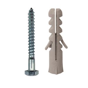 Parafuso Sextavado Soberba 1/4X55 + Bucha Nylon 10 Mm - 5 Pc 237 Sfor