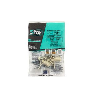 Parafuso Madeira Phs 4,2X55 + Bucha Fly 3 Nylon - 2 Pc 208 Sfor