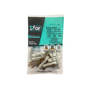 Bucha Sfu Plastica 6 Mm - 10 Pc 2105 Sfor