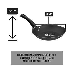 Frigideira Francesa Nº18 Preto Preto Luz Aluminio