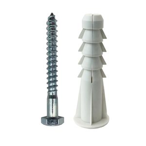 Parafuso Sextavado Soberba 5/16X65 + Bucha Sd Plastica Com Aba 12 Mm - 2 Pc 3505 Sfor