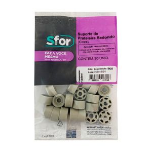 Suporte Prateleira Redondo Cinza - 20 Pc 5425 Sfor