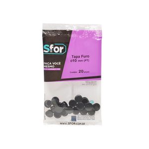 Tapa Furo 10 Mm Preto - 20 Pc 5460 Sfor