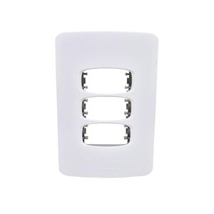 Placa 4X2 Com Suporte Gracia Maxx Alumbra, Design Elegante, 3 Módulos, Ideal Para Acabamentos, Maxx Alumbra.