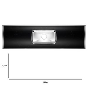 Pia Laminada Preto Absoluto 1.80m Forminox