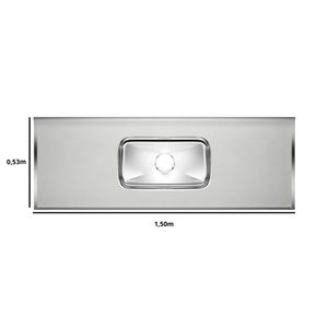 Pia Laminada Marmore Carrara 1.50m Forminox
