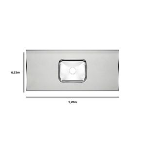 Pia Laminada Marmore Carrara 1.20m Forminox