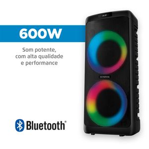 Caixa de Som Party Box com Bluetooth Jogo de LED e Função TWS 600W de Potência Bivolt - PBX-600-A - Mondial
