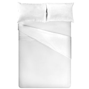 Jogo De Cama King Size Duplo Com Elástico Premium 200 Fios Branco 100% Algodão Estamparia