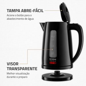 Chaleira Elétrica Pratic Hot 1,7 Litros Preto 1850W 220V - CE-17 - Mondial