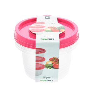 Conj Potes Plasticos Redon 1230Ml 3 Pcs Hasiera