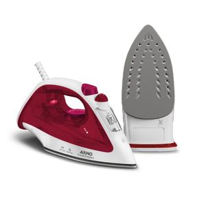 Ferro a Vapor Essentialgliss com Base Antiaderente Rosa e Branco 220V - FMQ - Arno