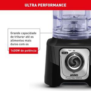 Liquidificador Powermax 3,1 Litros com 6 Laminas Preto 220V 1400W - LN65 - Arno