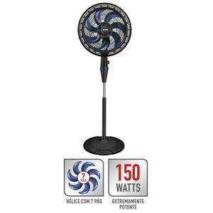 Ventilador De Coluna X-treme 7 40Cm com 7 Pás VE7C Preto e Azul 220V Arno
