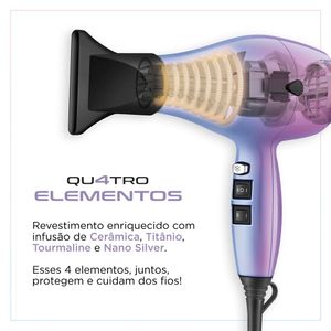 Secador De Cabelo By Juliette Azul/Rosa 2000W Bivolt - SCP-JU-03 - Mondial