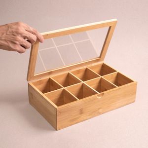 Caixa Decorativa Bambu Com 8 Nichos - Mes02488Nat - Oikos
